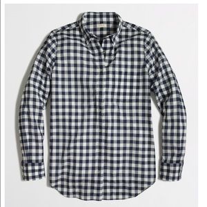 J. Crew gingham check boyfit shirt