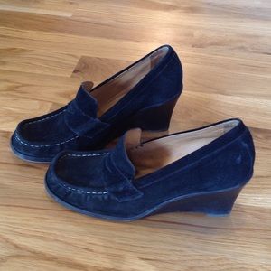 Michael Kors black suede wedges