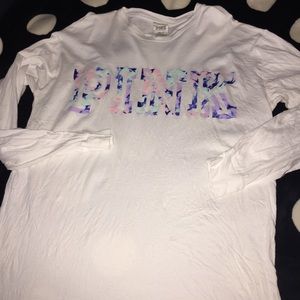 VS PINK LONG SLEEVE CAMPUS TEE