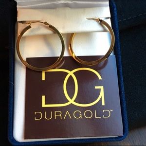 Genuine gold hoop earrings