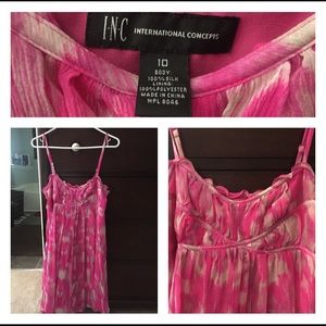 INC pink/grey spaghetti strap semi formal dress