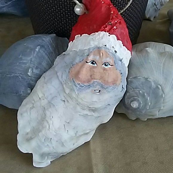 Homemade santa oyster ornaments!