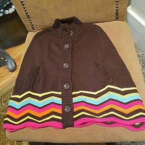 Gymboree Girls Sweater Shawl Cape Small 5/6