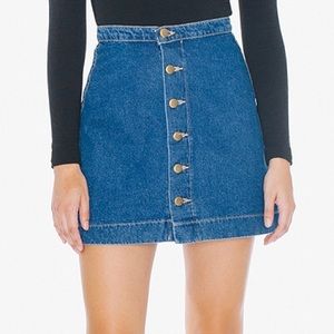 American Apparel Denim A-line button skirt