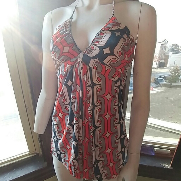 T-bags halter top. Retro pattern. Sz L