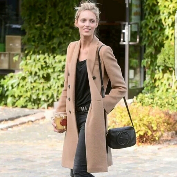 Zara Camel Colored Wool Blend Masculine Coat