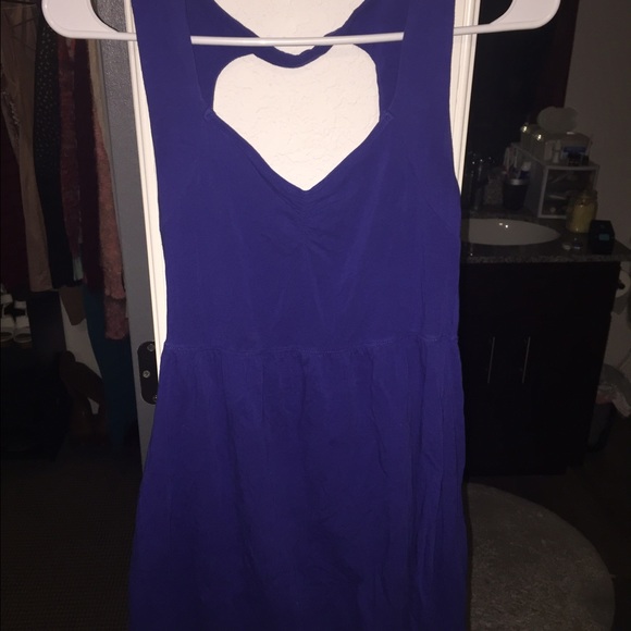 Blue Open Back Mini Dress