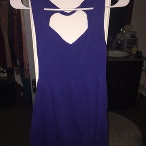 Blue Open Back Mini Dress