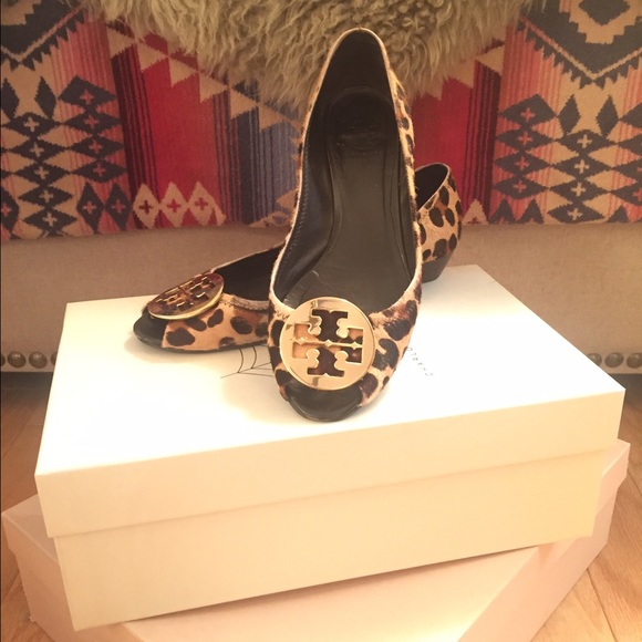 Tory Burch Peep-Toe Kitten Wedge Shoe