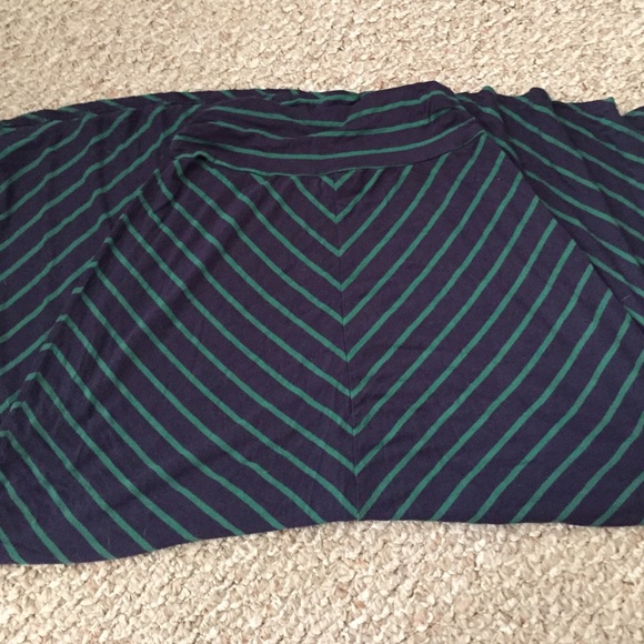 Navy blue and green chevron maxi skirt size M