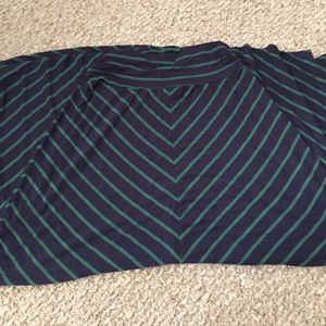 Navy blue and green chevron maxi skirt size M