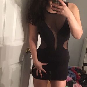 Black see through dress