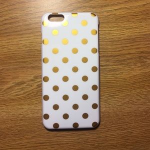 White and Gold Polka Dot iPhone 6/6S Plus Case