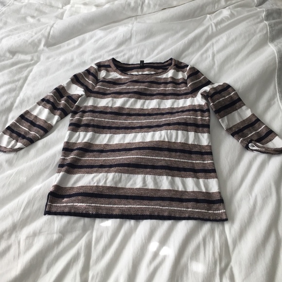 J. Crew striped 3/4 length sleeve shirt. Size S.