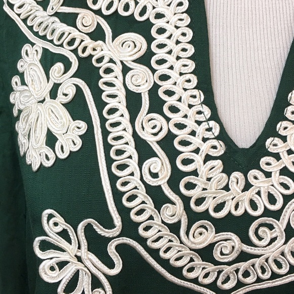 ❗LAST 1❗Emerald green fringe tunic top embroidery - Picture 3 of 4