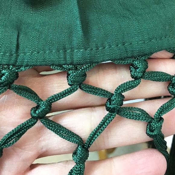 ❗LAST 1❗Emerald green fringe tunic top embroidery - Picture 4 of 4