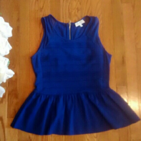 Blue peplum top