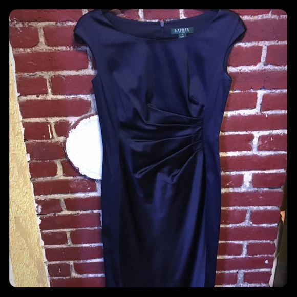 Ralph Lauren Size 4 Indigo (Navy) Satin Dress