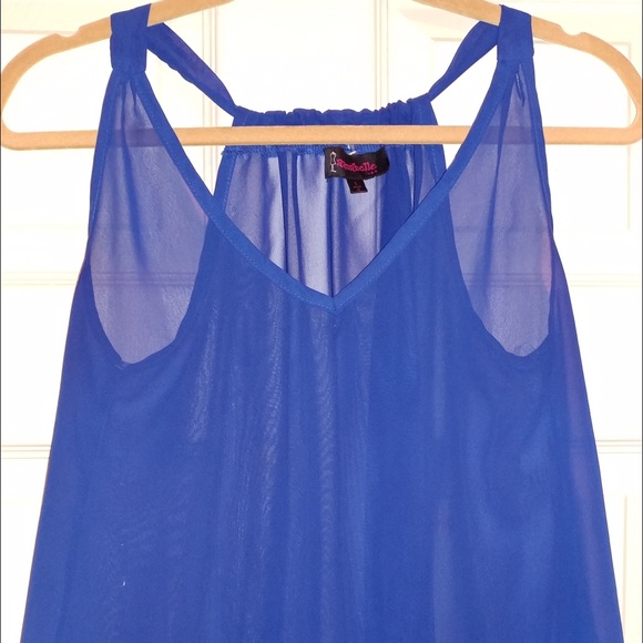 Blue Blouse with Scrunch Back