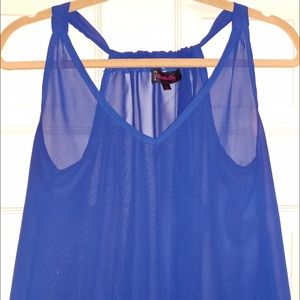 Blue Blouse with Scrunch Back