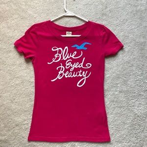 Hollister pink "Blue Eyed Beauty" tshirt