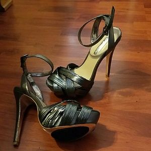 Dressy open toe stilettos