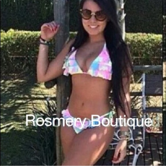 Sexy Rainbow Brazilian Triangle Bottoms swimsuit L