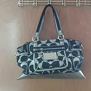 Black and silver Coach bag