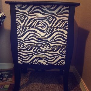 Zebra night stand/ dresser