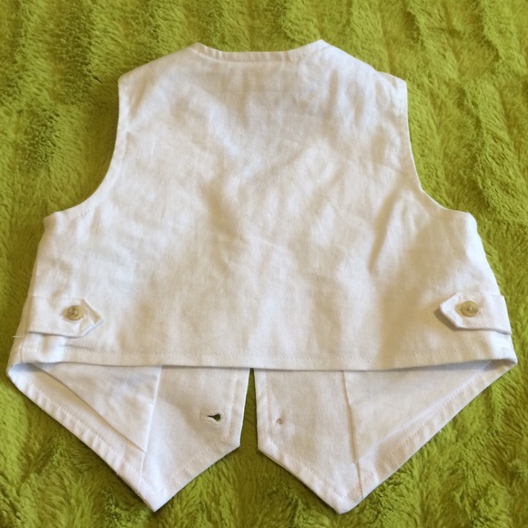 Janie and Jack, white linen baby boy vest sz 6-12m - Picture 3 of 3