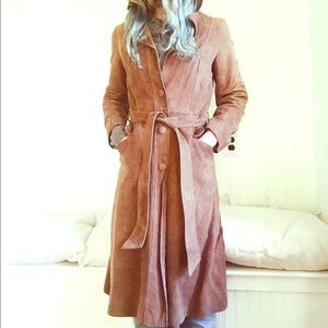 💯 leather long trench style coat