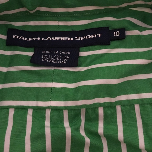 Ralph Lauren, green and white stripped top - Picture 4 of 4