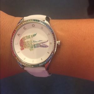 Like new Lacoste multi colored watch!!
