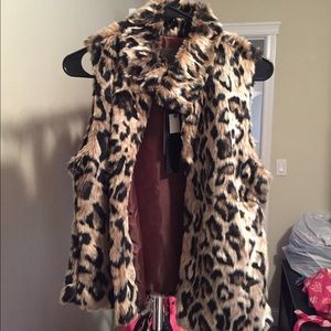 Leopard fur vest