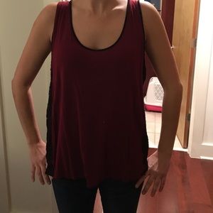 Black and maroon tank top