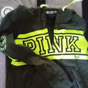 Victoria's Secret Pink Hooded Quarter Zip