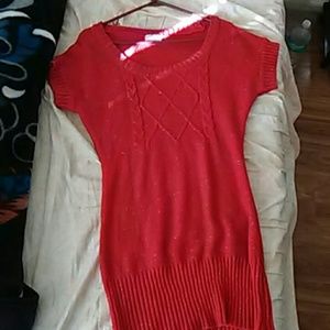 HAPPY HOLIDAYS! Red sweater dress