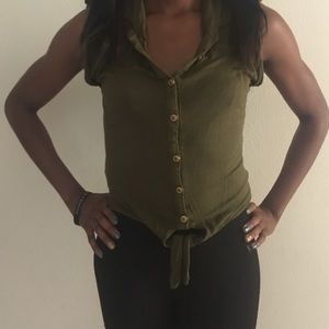 Olive green blouse tank top.