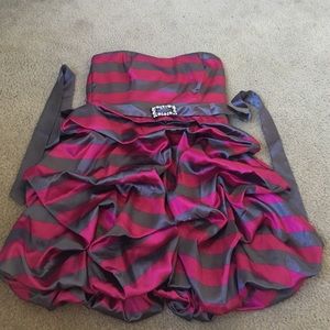Grey and hot pink dress