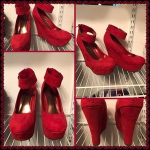 Red Wedge Heels
