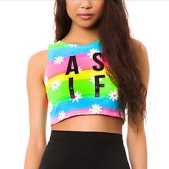 Dimepiece "As If" Rainbow crop top