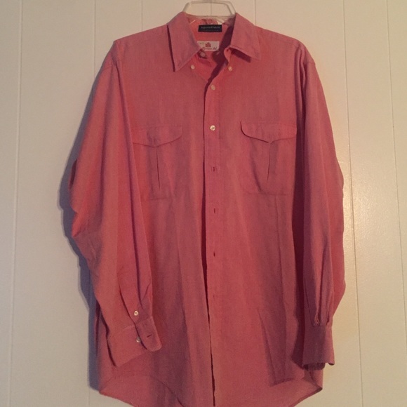 Men's 100% Cotton Salmon Dress Shirt
