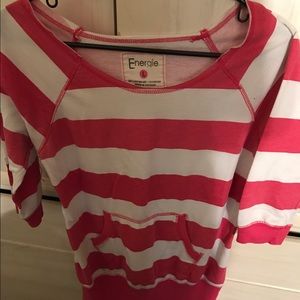 Pink and white stripped think sweater