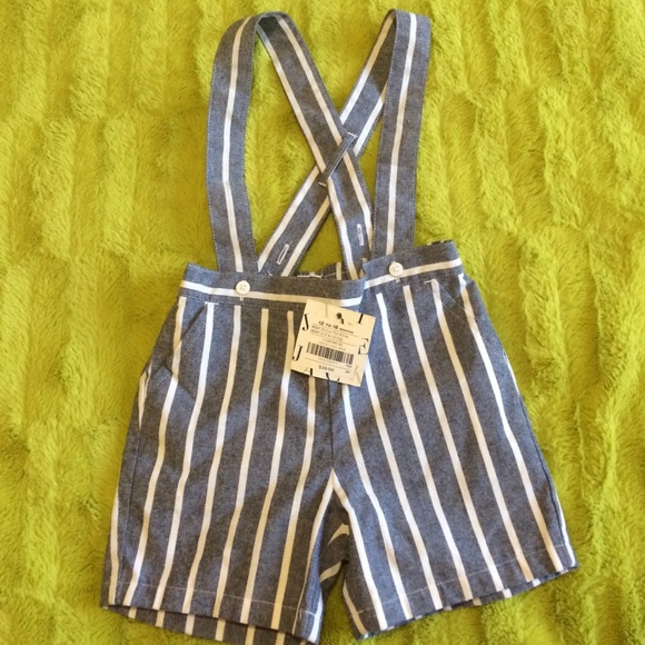 NWT JanieandJack baby boy short overalls sz 12-18m