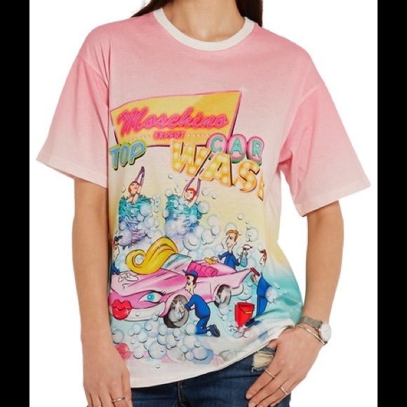 🌈MOSCHINO CARWASH TEE XXS NWT!!🌈 - Picture 3 of 7