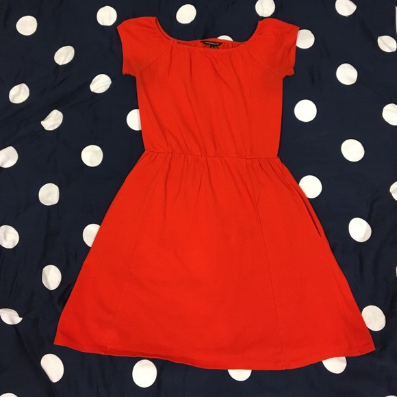 Obey Rockaway Train Dress in Red Orange