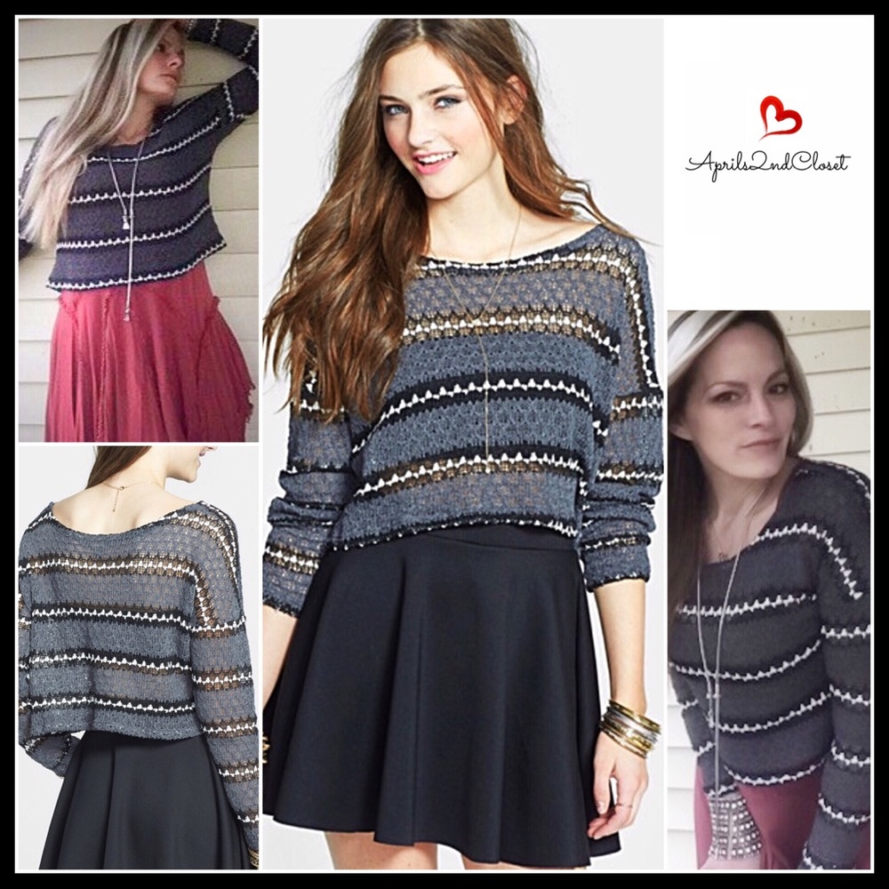 LIGHTWEIGHT KNIT PULLOVER CROP SWEATER A3C - Picture 7 of 7
