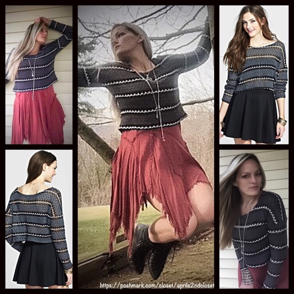 LIGHTWEIGHT KNIT PULLOVER CROP SWEATER A3C - Picture 5 of 7