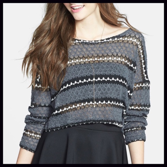 LIGHTWEIGHT KNIT PULLOVER CROP SWEATER A3C - Picture 6 of 7