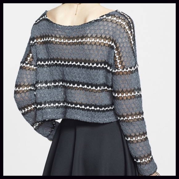 LIGHTWEIGHT KNIT PULLOVER CROP SWEATER A3C - Picture 3 of 7